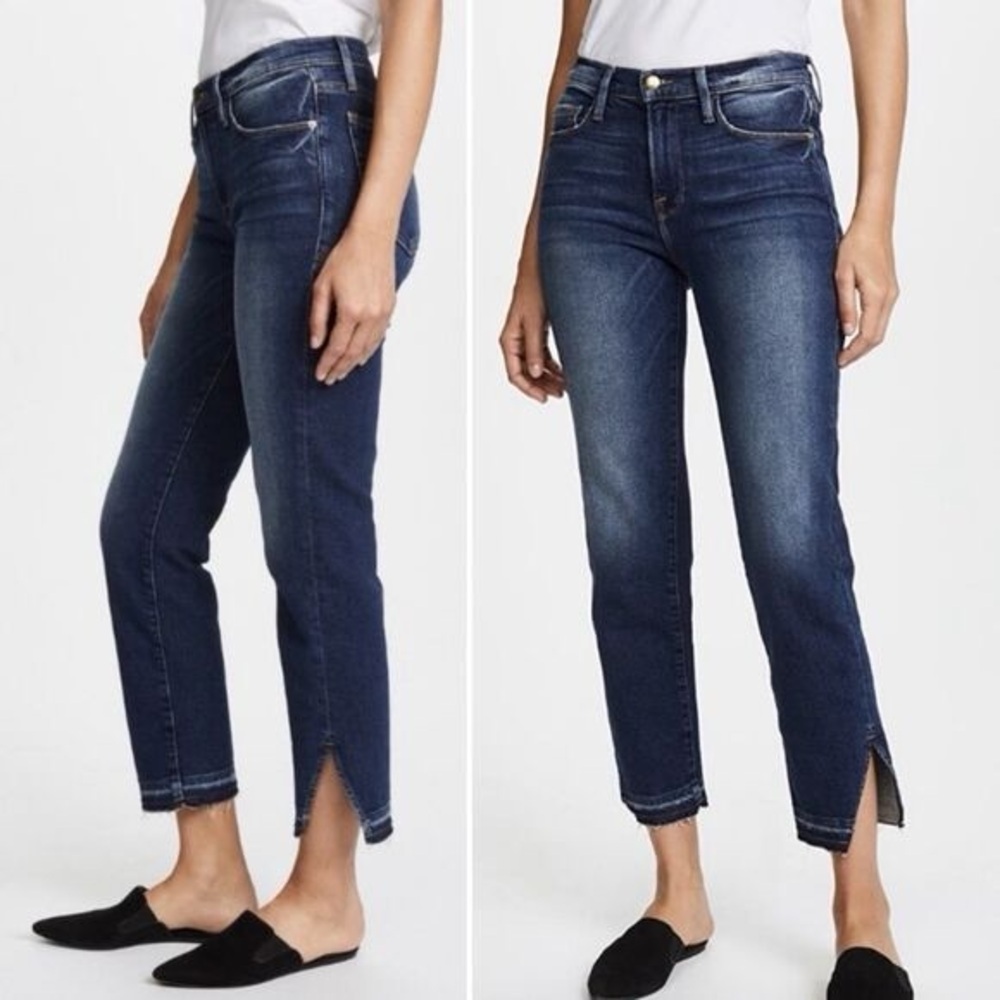 Frame Denim Le Nouveau Straight Slit Ankle Granby Jeans Size 25